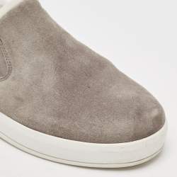 Prada Sport Grey Suede and Shearling Slip On Sneakers Size 38