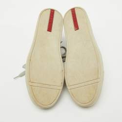 Prada Sport Light Grey Suede Low Top Sneakers Size 38