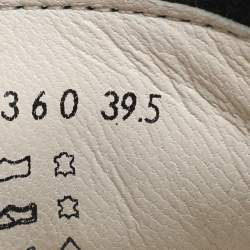 Pre Owned Prada Sport Black/Cream Patent and Leather Lace-up Scrunch Ballet Flats Size 39.5