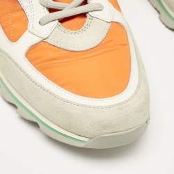Prada Sport Multicolor Leather and Suede Low Top Sneakers Size 41