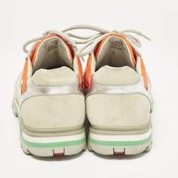 Prada Sport Multicolor Leather and Suede Low Top Sneakers Size 41