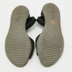 Prada Sport Black Fabric Ankle Strap Flat Sandals Size 38