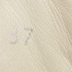 Pre Owned Prada Sport Silver Leather Lace Up High Top Sneakers Size 37