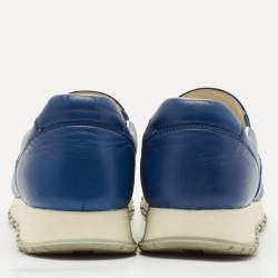 Prada Sport Blue Leather Slip On Sneakers Size 39.5