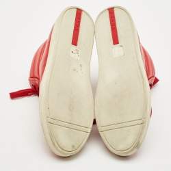 Prada Sport Red Leather High Top Sneakers Size 40