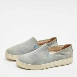 Prada Sport Blue Suede Slip On Sneakers Size 37