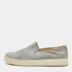 Prada Sport Blue Suede Slip On Sneakers Size 37
