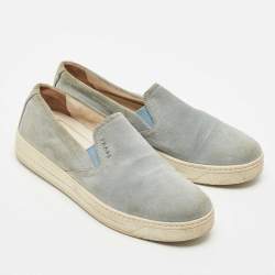 Prada Sport Blue Suede Slip On Sneakers Size 37