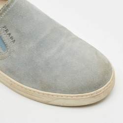 Prada Sport Blue Suede Slip On Sneakers Size 37