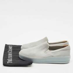 Pre Owned Prada Sport Grey Leather Slip On Sneakers Size 36.5