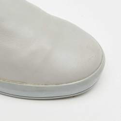 Pre Owned Prada Sport Grey Leather Slip On Sneakers Size 36.5