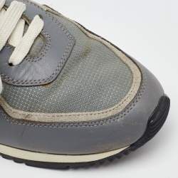 Pre Owned Prada Sport Light Grey Leather and Mesh Low Top Sneakers Size 40