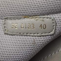 Pre Owned Prada Sport Light Grey Leather and Mesh Low Top Sneakers Size 40