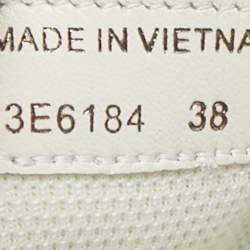 Pre Owned Prada Sport White/Silver Leather Low Top Sneakers Size 38