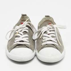 Pre Owned Prada Sport Grey Suede Lace Up Sneakers Size 38