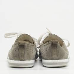 Pre Owned Prada Sport Grey Suede Lace Up Sneakers Size 38