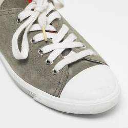 Pre Owned Prada Sport Grey Suede Lace Up Sneakers Size 38