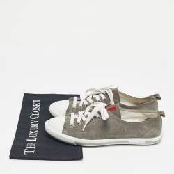 Pre Owned Prada Sport Grey Suede Lace Up Sneakers Size 38