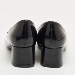 Pre Owned Prada Sport Dark Green Patent Leather Block Heel Pumps Size 36.5