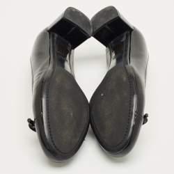 Pre Owned Prada Sport Dark Green Patent Leather Block Heel Pumps Size 36.5