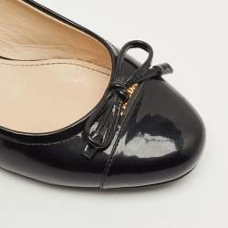 Pre Owned Prada Sport Dark Green Patent Leather Block Heel Pumps Size 36.5