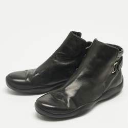 Pre Owned Prada Sport Black Leather High Top Sneakers Size 37