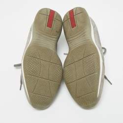 Pre Owned حذاء رياضي برادا سبورت شامواه رمادي عنق منخفض مقاس 36.5