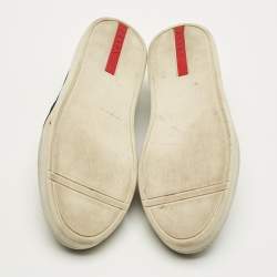 Pre Owned حذاء رياضي برادا سبورت سويدي أسود بدون أربطة مقاس 38.5