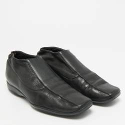 مملوكة مسبقًا حذاء رياضي برادا سبورت جلد ونسيج أخضر بأربطة مقاس 38.5