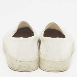 Pre Owned Prada Sport Size 38.5 White Leather Slip On Sneakers