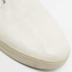 Pre Owned Prada Sport Size 38.5 White Leather Slip On Sneakers