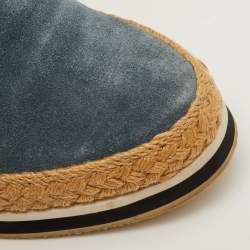 Pre Owned Prada Sport Size 35.5 Blue Suede Slip On Espadrille Flats