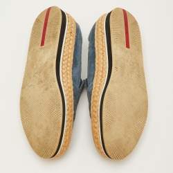 Pre Owned Prada Sport Size 35.5 Blue Suede Slip On Espadrille Flats