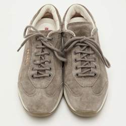 Pre Owned Prada Sport Size 36.5 Grey Suede Low Top Sneakers