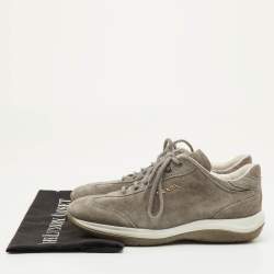 Pre Owned Prada Sport Size 36.5 Grey Suede Low Top Sneakers