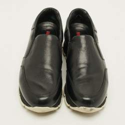 مملوكة مسبقًا حذاء رياضي برادا سبورت نيوبرين أسود/وردي بتصميم مفتوح مقاس 39