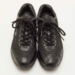 Pre Owned Prada Sport Size 39 Black Leather and Nylon Low Top Sneakers