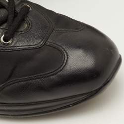 Pre Owned Prada Sport Size 39 Black Leather and Nylon Low Top Sneakers