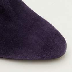 Pre Owned Prada Sport Size 36.5 Dark Purple Suede Ankle Length Boots