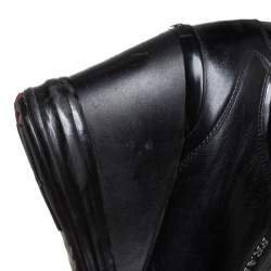 Pre Owned Prada Sport Black Leather Wedge Sneakers Size 39