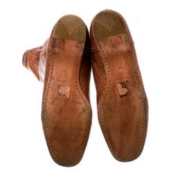 Pre Owned Prada Sport Brown Perforated Leather Mid Calf Flat Boots Size 39