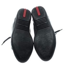 Pre Owned Prada Sport Black Leather Lace Up Sneakers Size 37