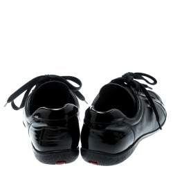 Pre Owned Prada Sport Black Leather Lace Up Sneakers Size 37