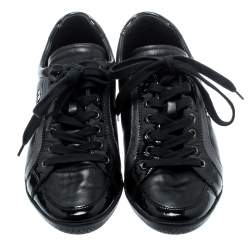 Pre Owned Prada Sport Black Leather Lace Up Sneakers Size 37