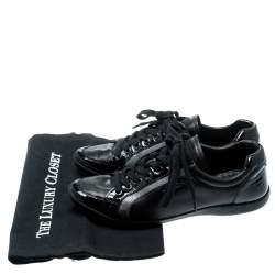 Pre Owned Prada Sport Black Leather Lace Up Sneakers Size 37