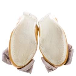 Prada Mustard Patent Leather Bow Ballet Flats Size 39
