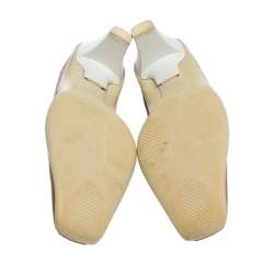 Pre Owned Prada Sport Brown Embroidered Leather Loafers Pumps Size 34.5