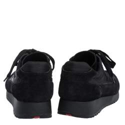 Pre Owned Prada Sport Black Suede And Nylon Lace Up Sneakers Size 37.5