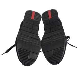 Pre Owned Prada Sport Black Suede And Nylon Lace Up Sneakers Size 37.5