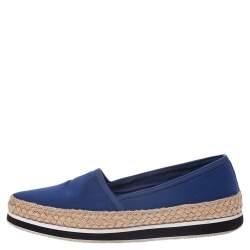 Pre Owned Prada Sport Blue Canvas Espadrille Loafers Size 38